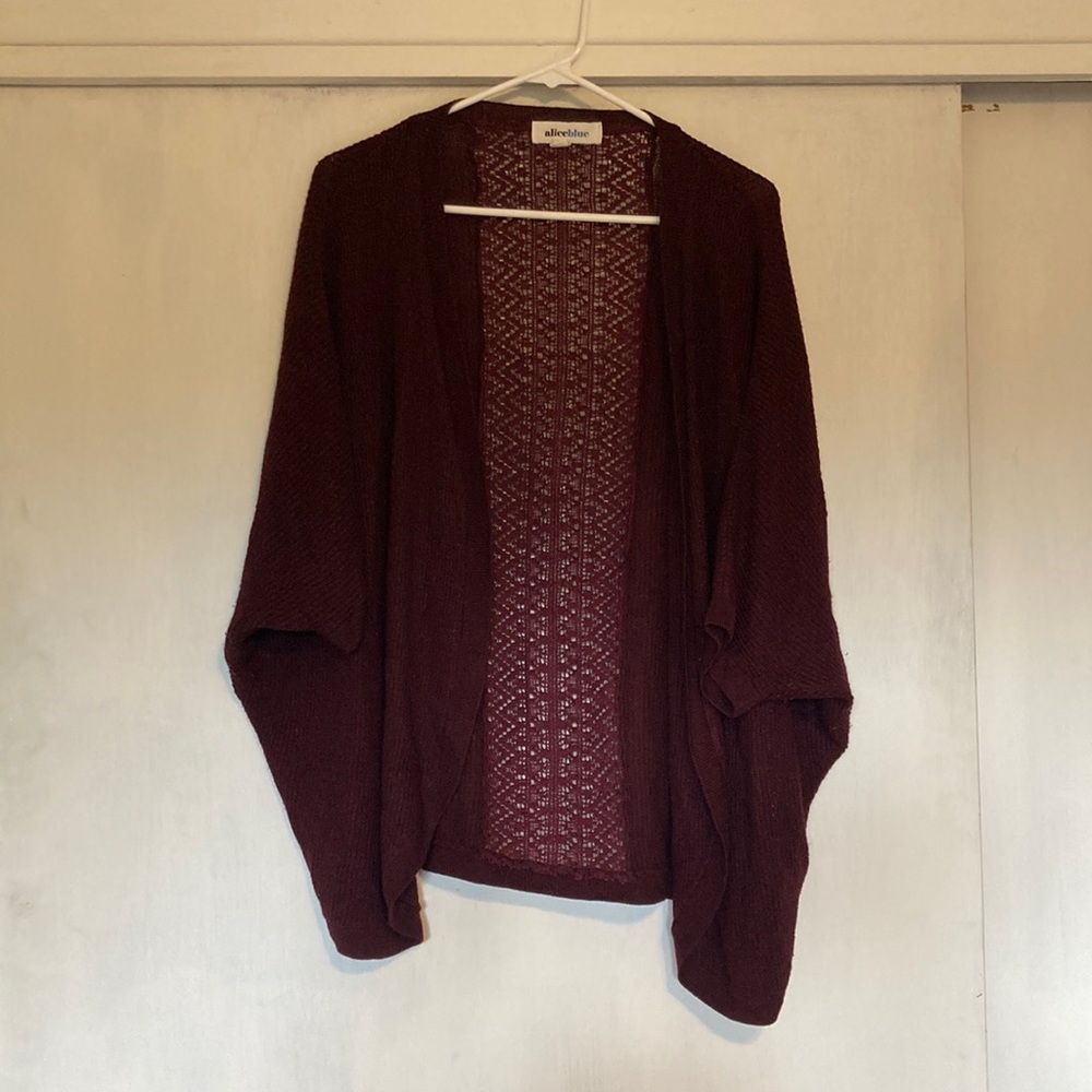 Women’s burgundy 3/4 length sweater